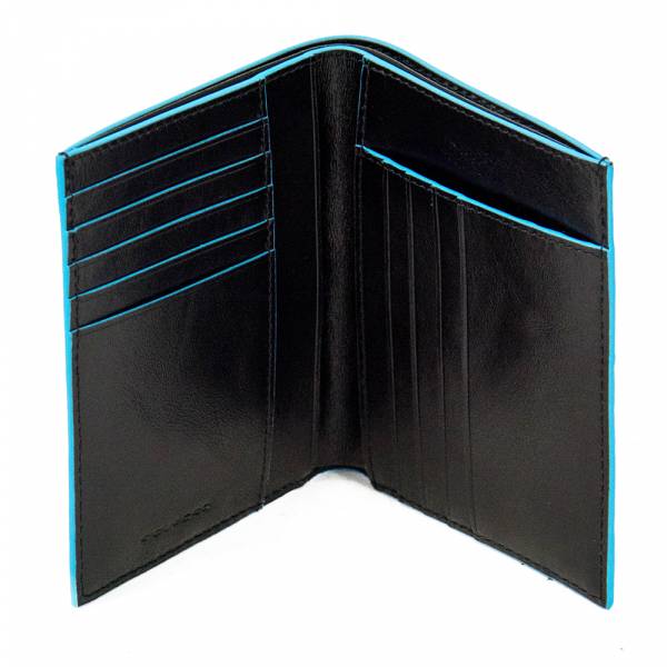 Piquadro BL SQUARE/Black Портмоне верт. с отдел. для 9 кред.карт (9,5x12,5x1,5)
