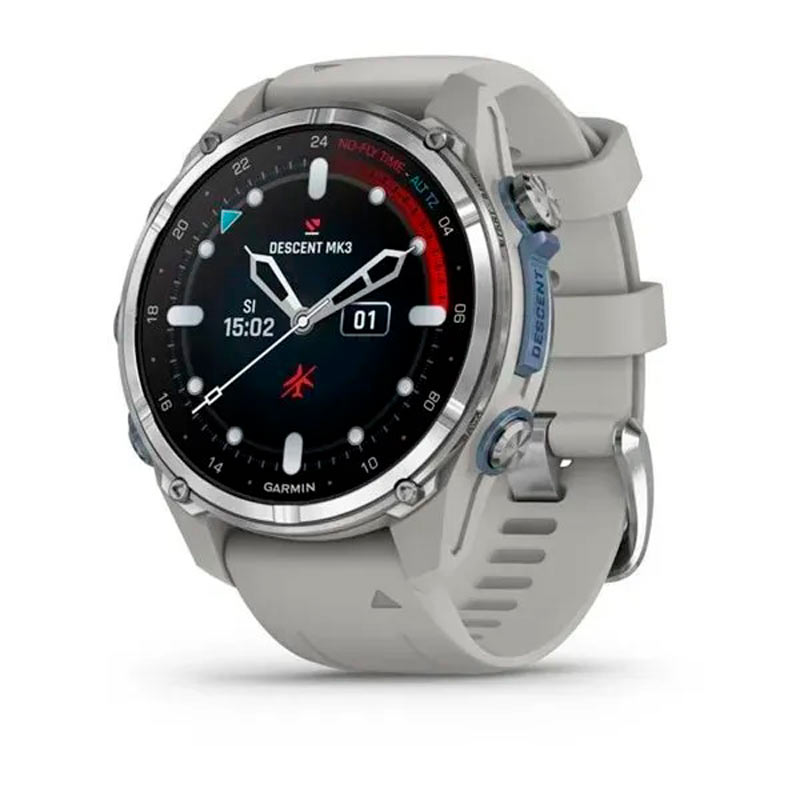 Garmin Descent Mk3, 43mm, Passvtd Steel/Fog Gry, Dive Computr