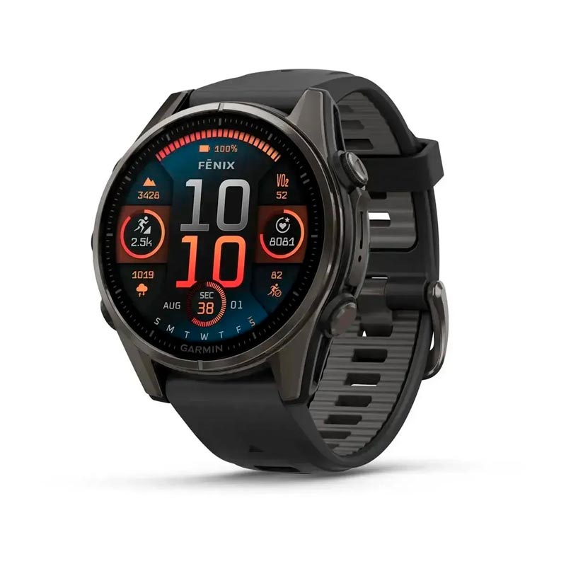 Garmin fenix 8 43mm,AMOLED,Saph,CrbnGry Ti/Blk,Blk/PebblGryBnd