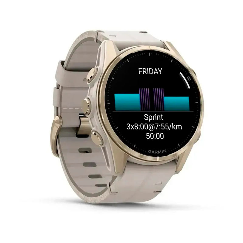 Garmin fenix 8 43mm,AMOLED,Saph,SftGldSS/FogGryLeatherBnd,Excl Garmin fenix 8 43mm,AMOLED,Saph,SftGldSS/FogGryLeatherBnd,Excl