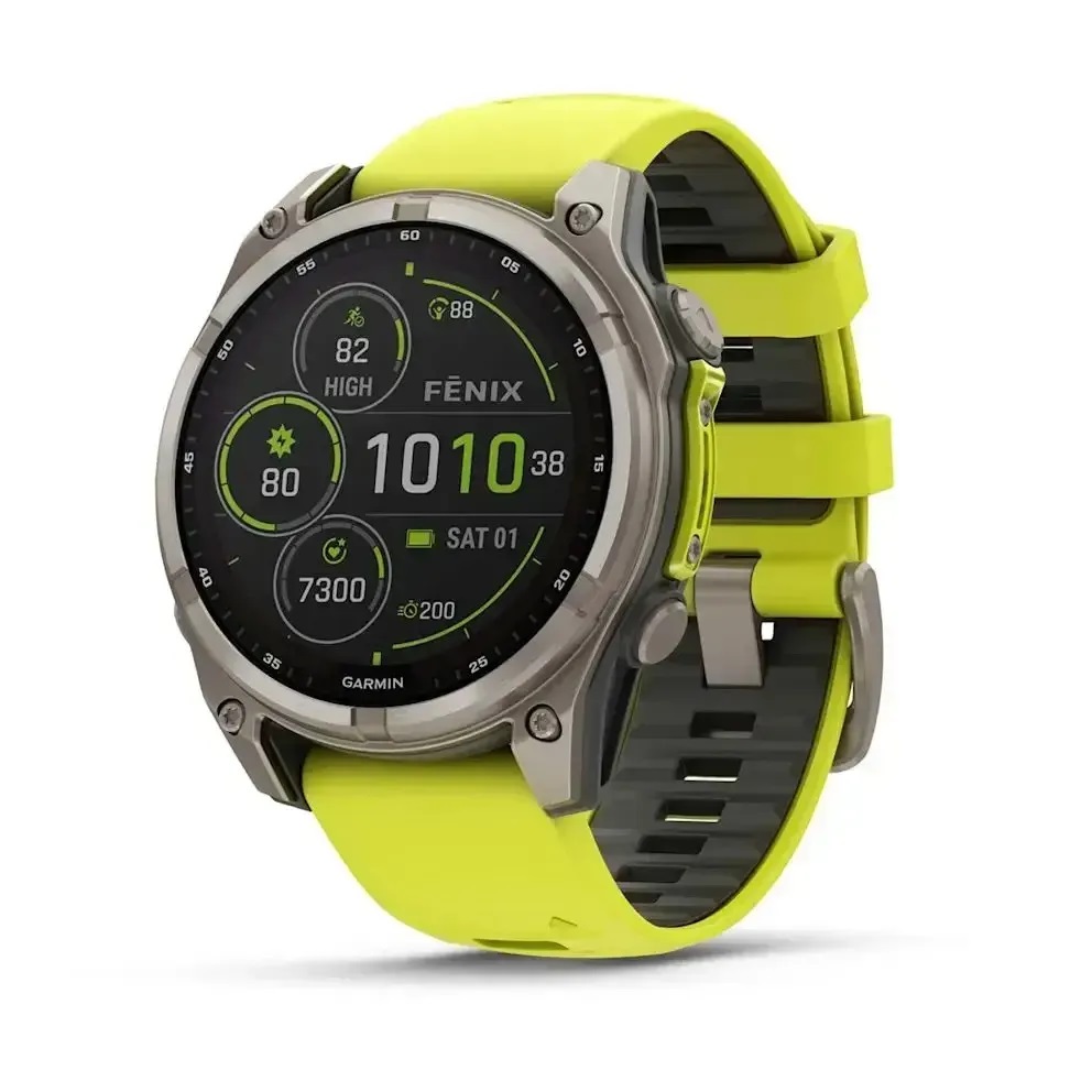 Garmin fenix 8 47mm,Saph Solar, BareTi/Graphite,AmpYe/GrphBnd