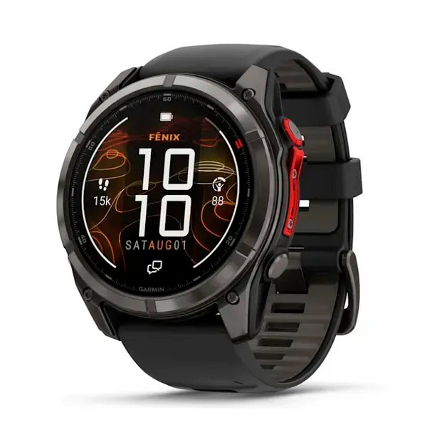 Garmin Смарт-часы Garmin Fenix ​​8 Pro (51 mm) MicroLED Sapphire, титан Carbon Gray DLC с силиконовым черно-серым ремешком